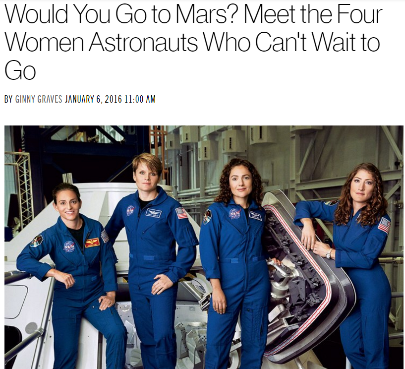 Fearless Women: NASA Astronauts From The 2013 Class. The Class With The Highest Proportion Of Women At 50% [Photo credit: Glamour magazine/Bjorn Iooss]