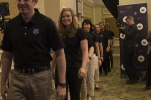 Jenni Sidey among the top 17 candidates of the 2017 astronaut recruitment campaign are announced during a press conference in Toronto, Ontario. [Image Credit: Canadian Space Agency]