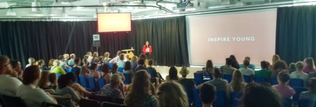 Vinita Marwaha Madill presenting 'How To Be A Rocket Woman' at the Bluedot Festival at Jodrell Bank, UK