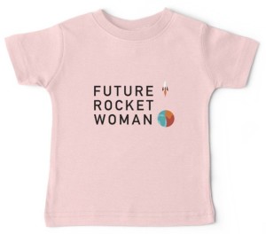 Future Rocket Woman Children's T-Shirt - Pink [Red Bubble/Marka Design]