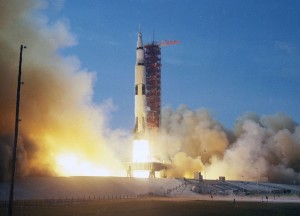 Apollo 11 mission launch from KSC on July 16, 1969. Credit: NASA.