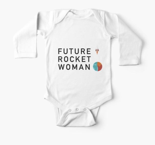 Future Rocket Woman baby romper, designed by Marka Design [Image: Redbubble]